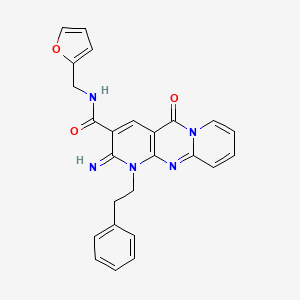 N-(2-furanylmethyl)-2-imino-5-oxo-1-(2-phenylethyl)-3-dipyrido[1,2-d:3',4'-f]pyrimidinecarboxamide