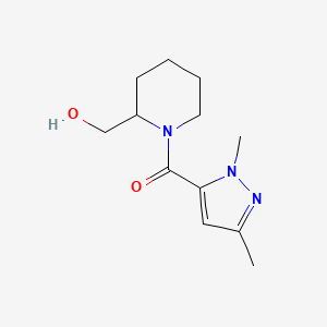 molecular formula C12H19N3O2 B12270995 [1-(1,3-dimethyl-1H-pyrazole-5-carbonyl)piperidin-2-yl]methanol 