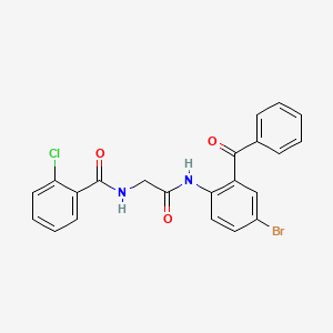 molecular formula C22H16BrClN2O3 B1227101 N-[2-(2-苯甲酰-4-溴苯胺)-2-氧代乙基]-2-氯苯甲酰胺 