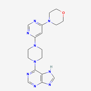 molecular formula C17H21N9O B12271017 6-{4-[6-(morpholin-4-yl)pyrimidin-4-yl]piperazin-1-yl}-9H-purine 