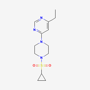 molecular formula C13H20N4O2S B12271022 4-[4-(Cyclopropanesulfonyl)piperazin-1-yl]-6-ethylpyrimidine 