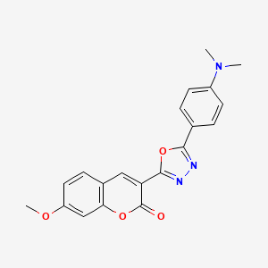 molecular formula C20H17N3O4 B12271039 3-{5-[4-(dimethylamino)phenyl]-1,3,4-oxadiazol-2-yl}-7-methoxy-2H-chromen-2-one 