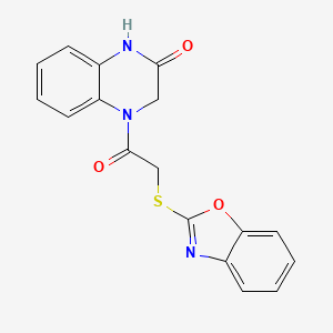 molecular formula C17H13N3O3S B12271043 2(1H)-Quinoxalinone,4-[(2-benzoxazolylthio)acetyl]-3,4-dihydro-(9CI) 