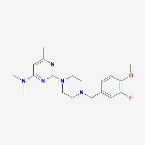 2-{4-[(3-fluoro-4-methoxyphenyl)methyl]piperazin-1-yl}-N,N,6-trimethylpyrimidin-4-amine