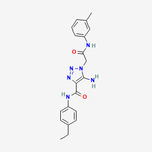 molecular formula C20H22N6O2 B12271091 5-amino-N-(4-ethylphenyl)-1-{[(3-methylphenyl)carbamoyl]methyl}-1H-1,2,3-triazole-4-carboxamide 