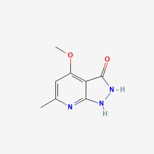 molecular formula C8H9N3O2 B12271105 4-Methoxy-6-methyl-1,2-dihydro-pyrazolo[3,4-b]pyridin-3-one 