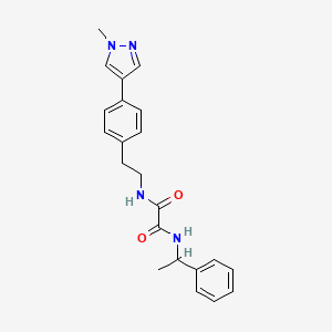 molecular formula C22H24N4O2 B12271128 N-{2-[4-(1-methyl-1H-pyrazol-4-yl)phenyl]ethyl}-N'-(1-phenylethyl)ethanediamide 