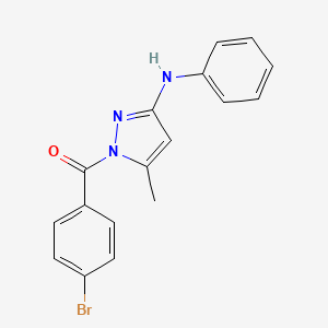 molecular formula C17H14BrN3O B1227113 (3-苯胺基-5-甲基-1-吡唑基)-(4-溴苯基)甲酮 CAS No. 64808-38-4