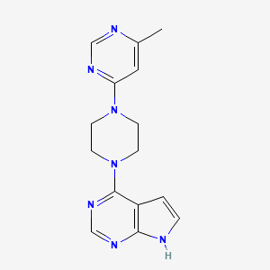 4-methyl-6-(4-{7H-pyrrolo[2,3-d]pyrimidin-4-yl}piperazin-1-yl)pyrimidine