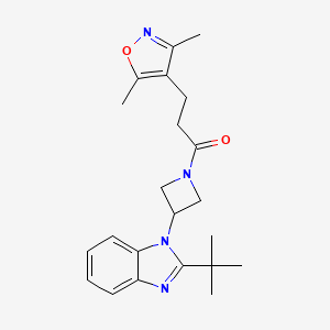 1-[3-(2-tert-butyl-1H-1,3-benzodiazol-1-yl)azetidin-1-yl]-3-(3,5-dimethyl-1,2-oxazol-4-yl)propan-1-one