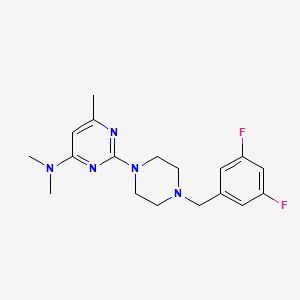 molecular formula C18H23F2N5 B12271149 2-{4-[(3,5-difluorophenyl)methyl]piperazin-1-yl}-N,N,6-trimethylpyrimidin-4-amine 