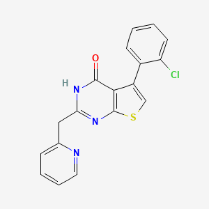 molecular formula C18H12ClN3OS B1227116 5-(2-chlorophenyl)-2-(2-pyridinylmethyl)-3H-thieno[2,3-d]pyrimidin-4-one 