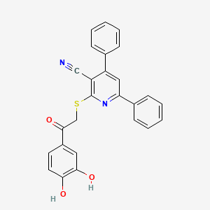 2-{[2-(3,4-Dihydroxyphenyl)-2-oxoethyl]sulfanyl}-4,6-diphenylpyridine-3-carbonitrile