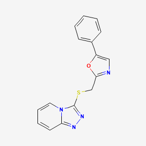 molecular formula C16H12N4OS B1227119 5-Phenyl-2-[([1,2,4]triazolo[4,3-a]pyridin-3-ylthio)methyl]oxazole 