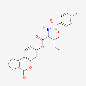 3-methyl-2-[(4-methylphenyl)sulfonylamino]pentanoic acid (4-oxo-2,3-dihydro-1H-cyclopenta[c][1]benzopyran-7-yl) ester