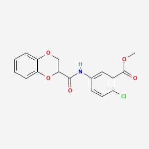 molecular formula C17H14ClNO5 B1227124 2-氯-5-[[2,3-二氢-1,4-苯并二氧杂-3-基(氧代)甲基]氨基]苯甲酸甲酯 