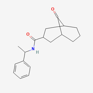 molecular formula C18H23NO2 B1227125 9-oxo-N-(1-phenylethyl)-3-bicyclo[3.3.1]nonanecarboxamide 