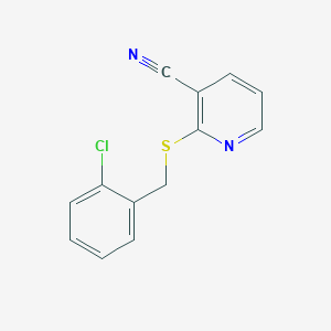 molecular formula C13H9ClN2S B12271259 2-[(2-Chlorobenzyl)sulfanyl]pyridine-3-carbonitrile 