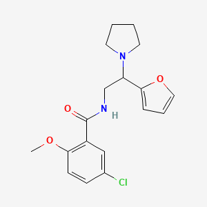 molecular formula C18H21ClN2O3 B1227127 5-chloro-N-[2-(2-furanyl)-2-(1-pyrrolidinyl)ethyl]-2-methoxybenzamide 
