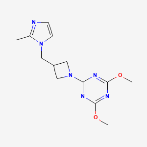 2,4-dimethoxy-6-{3-[(2-methyl-1H-imidazol-1-yl)methyl]azetidin-1-yl}-1,3,5-triazine