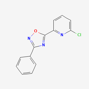 molecular formula C13H8ClN3O B12271290 2-Chloro-6-(3-phenyl-1,2,4-oxadiazol-5-yl)pyridine 