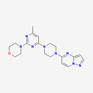 4-[4-Methyl-6-(4-{pyrazolo[1,5-a]pyrimidin-5-yl}piperazin-1-yl)pyrimidin-2-yl]morpholine