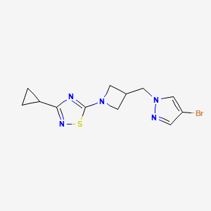 5-{3-[(4-bromo-1H-pyrazol-1-yl)methyl]azetidin-1-yl}-3-cyclopropyl-1,2,4-thiadiazole