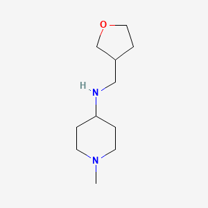 molecular formula C11H22N2O B12271305 1-methyl-N-[(oxolan-3-yl)methyl]piperidin-4-amine 