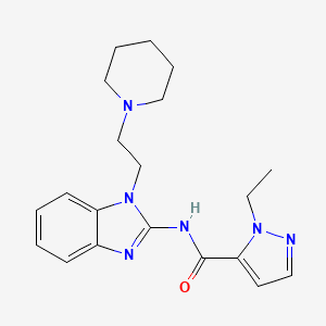 molecular formula C20H26N6O B1227132 2-ethyl-N-[1-[2-(1-piperidinyl)ethyl]-2-benzimidazolyl]-3-pyrazolecarboxamide 