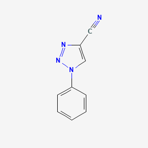 molecular formula C9H6N4 B12271371 1-phenyl-1H-1,2,3-triazole-4-carbonitrile CAS No. 61456-87-9