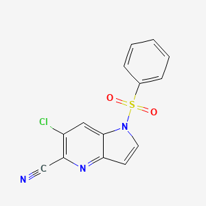 1-(Benzenesulfonyl)-6-chloro-pyrrolo[3,2-b]pyridine-5-carbonitrile