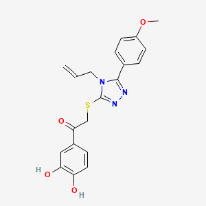 molecular formula C20H19N3O4S B1227141 1-(3,4-Dihydroxyphenyl)-2-[[5-(4-methoxyphenyl)-4-prop-2-enyl-1,2,4-triazol-3-yl]thio]ethanone 