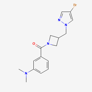 molecular formula C16H19BrN4O B12271411 3-{3-[(4-bromo-1H-pyrazol-1-yl)methyl]azetidine-1-carbonyl}-N,N-dimethylaniline 