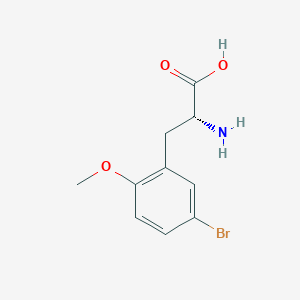 molecular formula C10H12BrNO3 B12271440 5-Bromo-2-methoxy-D-phenylalanine 