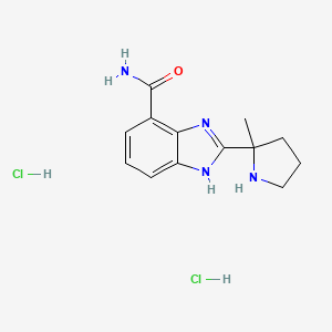 molecular formula C13H18Cl2N4O B12271449 1H-Benzimidazole-4-carboxamide, 2-(2-methyl-2-pyrrolidinyl)-, dihydrochloride 