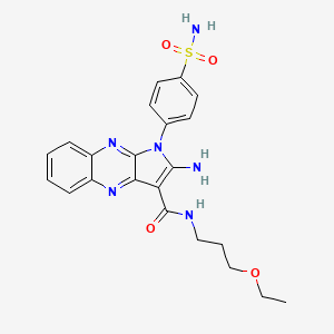 molecular formula C22H24N6O4S B1227148 2-氨基-N-(3-乙氧基丙基)-1-(4-磺酰胺基苯基)-3-吡咯并[3,2-b]喹喔啉甲酰胺 