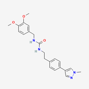 molecular formula C22H26N4O3 B12271484 1-[(3,4-dimethoxyphenyl)methyl]-3-{2-[4-(1-methyl-1H-pyrazol-4-yl)phenyl]ethyl}urea 