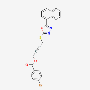 molecular formula C23H15BrN2O3S B1227149 4-Bromobenzoic acid 4-[[5-(1-naphthalenyl)-1,3,4-oxadiazol-2-yl]thio]but-2-ynyl ester 