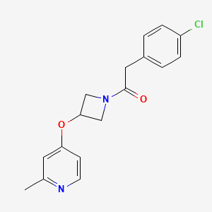 molecular formula C17H17ClN2O2 B12271493 2-(4-Chlorophenyl)-1-{3-[(2-methylpyridin-4-yl)oxy]azetidin-1-yl}ethan-1-one 