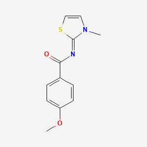 molecular formula C12H12N2O2S B1227150 4-methoxy-N-(3-methyl-2-thiazolylidene)benzamide 