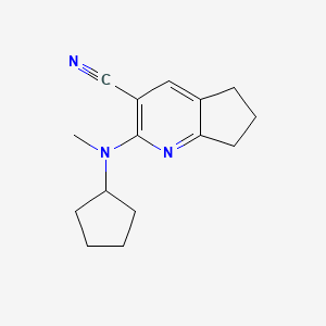 molecular formula C15H19N3 B12271532 2-[cyclopentyl(methyl)amino]-5H,6H,7H-cyclopenta[b]pyridine-3-carbonitrile 