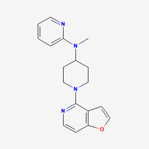 molecular formula C18H20N4O B12271536 N-(1-{furo[3,2-c]pyridin-4-yl}piperidin-4-yl)-N-methylpyridin-2-amine 