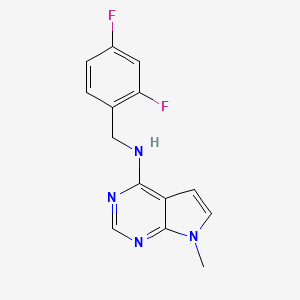 molecular formula C14H12F2N4 B12271538 N-[(2,4-difluorophenyl)methyl]-7-methyl-7H-pyrrolo[2,3-d]pyrimidin-4-amine 