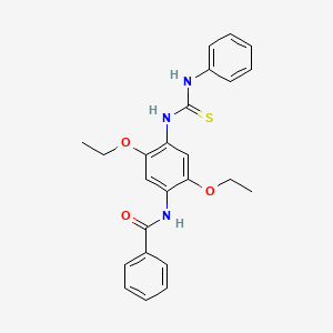 molecular formula C24H25N3O3S B1227154 N-[4-[[anilino(sulfanylidene)methyl]amino]-2,5-diethoxyphenyl]benzamide 