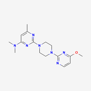 molecular formula C16H23N7O B12271549 2-[4-(4-methoxypyrimidin-2-yl)piperazin-1-yl]-N,N,6-trimethylpyrimidin-4-amine 