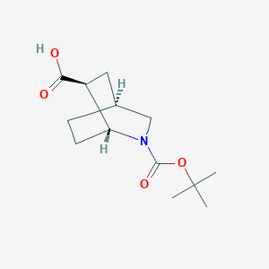 molecular formula C13H21NO4 B12271559 2-Azabicyclo[2.2.2]octane-2,6-dicarboxylic acid, 2-(1,1-dimethylethyl)ester, (1R,4S,6S)- 