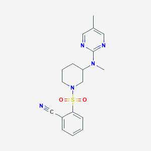 molecular formula C18H21N5O2S B12271579 2-({3-[Methyl(5-methylpyrimidin-2-yl)amino]piperidin-1-yl}sulfonyl)benzonitrile 