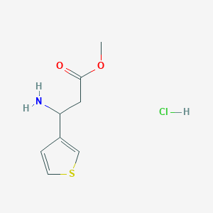 molecular formula C8H12ClNO2S B12271581 Methyl 3-amino-3-(thiophen-3-yl)propanoate HCl 