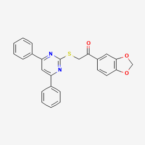 1-(1,3-Benzodioxol-5-yl)-2-[(4,6-diphenylpyrimidin-2-yl)sulfanyl]ethanone