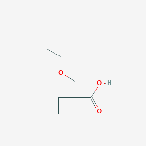 molecular formula C9H16O3 B12271663 1-(Propoxymethyl)cyclobutane-1-carboxylic acid 